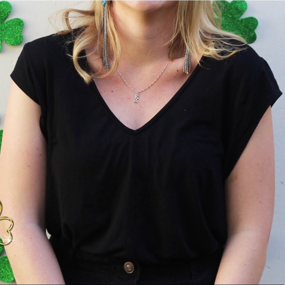 Black V Neck Cap Sleeve Body Suit